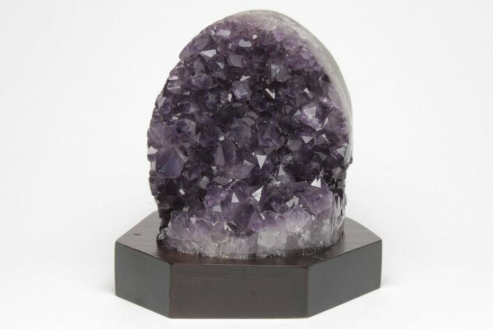 Amethyst Cluster With Wood Base - Uruguay #200010
